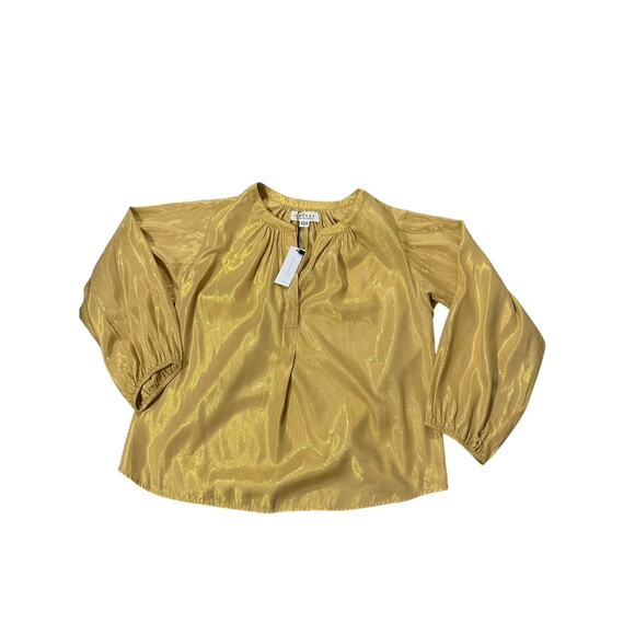 NWT Velvet by Graham & Spencer Metallic Gold Blouse Size S Holiday DateNightLook - Picture 3 of 8